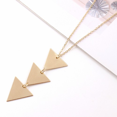 Vintage Women Necklace Triangle Pendant Charm Choker Long Sweater Chain Jewelry