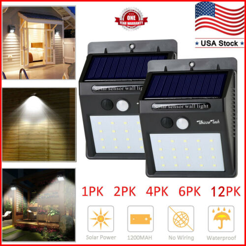 Outdoor 20 LED Solar Wall Lights Power PIR Motion Sensor Garden Yard Spot Light 