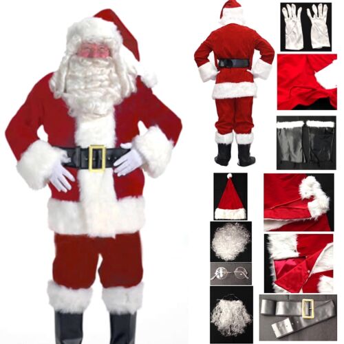 Vestito Costume Babbo Natale Completo Cosplay Santa Claus Christmas Suit SANTC05