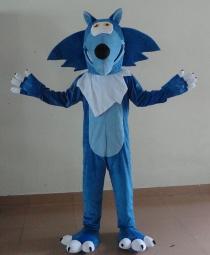 Details about  / Halloween Blue Wolf Mascot Costume Cosplay Party Outfits Clothing Carnival Adult
