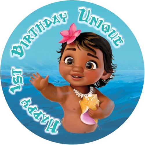 Moana Baby Personalised 4cm Round Stickers 24 Per Sheet