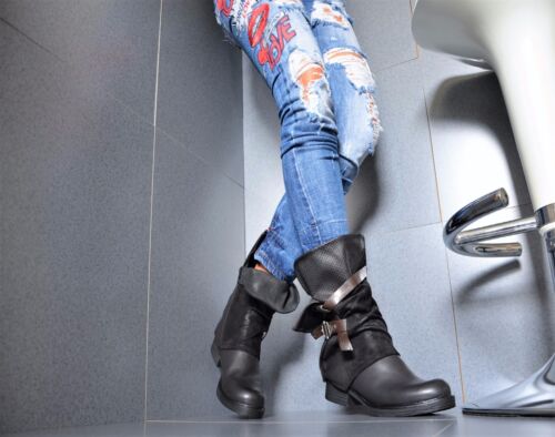 Star Rock Chaussures femmes createur Bottes Motard Bottines Avec Rivets 36/41 