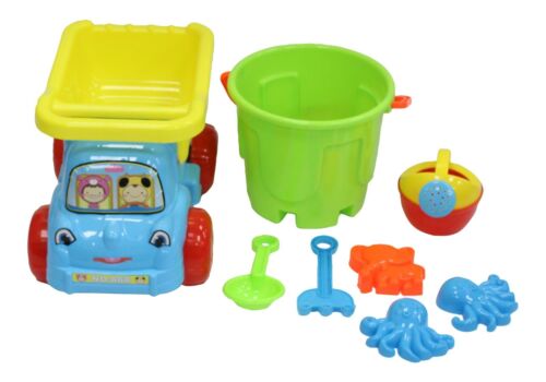 Kinder Spielzeug Lkw Little Pik und Sand Formen Strand Eimer Blau 8 Teile 