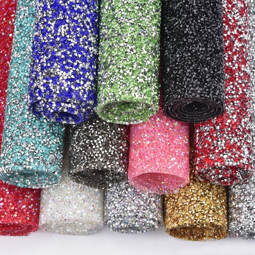24*40cm Crystal Rhinestone Gems Bling Stickers Sheets Heat Gluing DIY Crafts