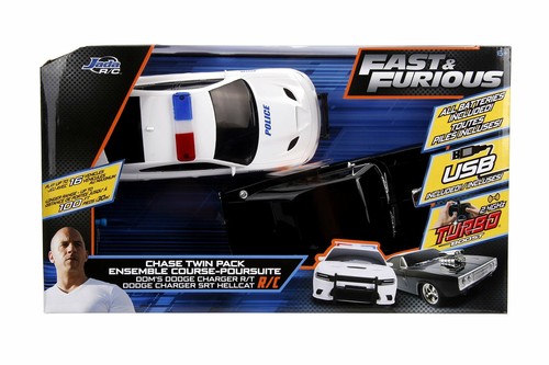 Police /& Chase Car Rc Dodge Charger SRT Hellcat Fast /& Furious Twin Pack