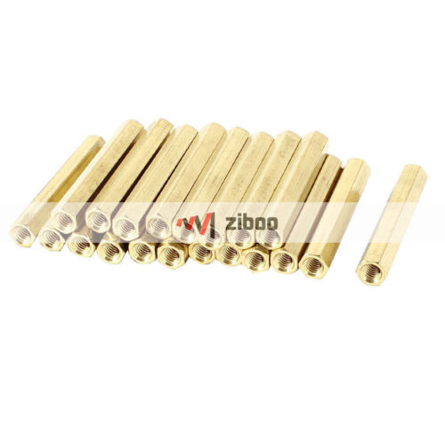 20 Pieces M4 Female Threaded PCB Brass Standoff Spacer 40mm High Gold Tone M4x40 