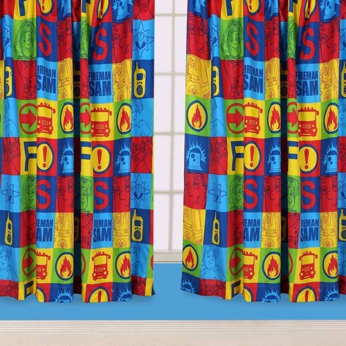 FIREMAN SAM DUTY CHARACTER CURTAINS CHILDREN BOYS KIDS ROOM 66/" WIDE 54/" 72 DROP