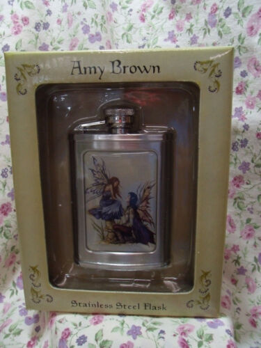 NEW AMY BROWN ALWAYS STAINLESS STEEL 3OZ FLASK FAIRY FAERY