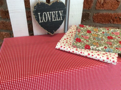 Green gingham check 100/% cotton fabric patchwork craft quilting