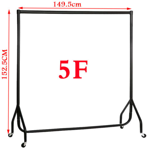 Clothes Rail 4ft 5ft 6ft Heavy Duty Display Clothing Garment Stand Rack on Wheel 