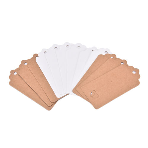 100pcs Blank Kraft Paper Hang Tags Wedding Party Favor Label Price Gift Cards RS