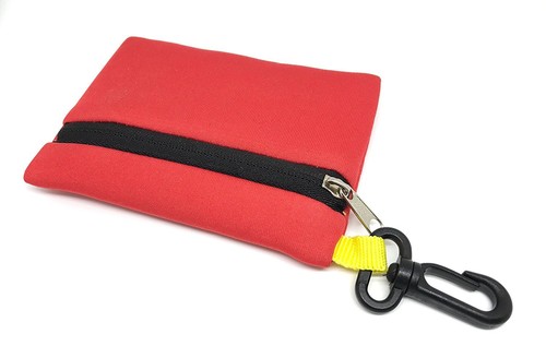 Red Floating Neoprene Wallet with Zipper /& Hook for Fishing Boating Beach