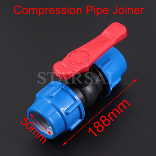 50mm Stop Tap Valve For HDPE Or Alkathene Water Compression Pipe Joiner new! 