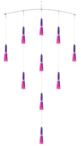 PINK//PURPLE COT 36/" SPREADER BAR SHELLSQUID WITH FREE BAG OFFSHORE TUNA