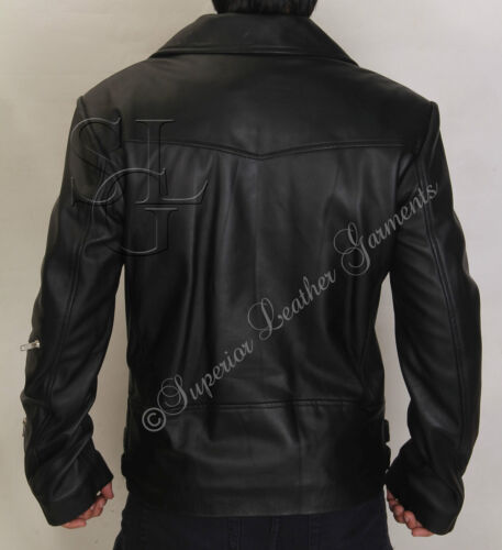 Biker pour homme en simili cuir vintage rétro classique brando veste moto Bnwt