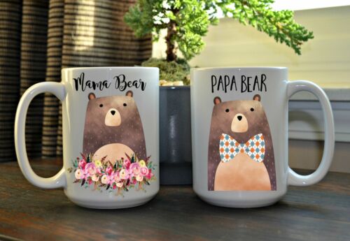 New Parents Bear Mug Set Papa and Mama Bear Mug Set Mug for New Parents 