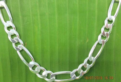 MADE IN ITALY 925 sterling silver 7.5mm FIGARO CHAIN NECKLACE 45cm 75cm UNISEX 