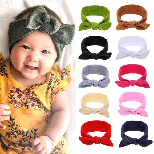 Baby Girl Headbands Infant Knotted Turban Rabbit Ears Hair Bands Soft Head wrap