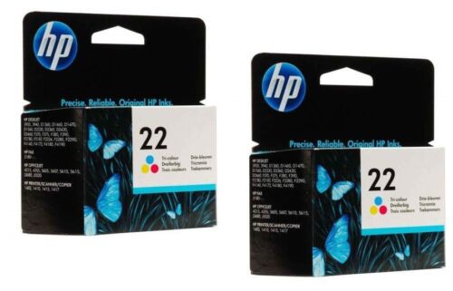 Lot of 2 HP #22 22 Color Ink Cartridges NEW GENUINE