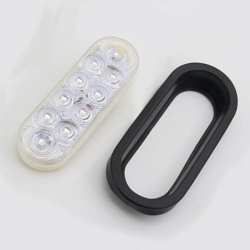 2 X Clear//Amber 6/" 10 LED Oval Truck Trailer Stop Turn Brake Tail Light