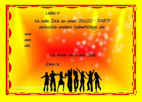 Karten Schreibwaren 8 Einladungskarten Disco Geburtstag 70s 80s 90s 80er 70er 90er Neu Mottoparty Mobel Wohnen Blog Vr Com Br