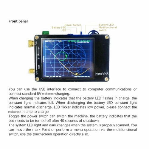 50KHz-900MHz Vector Network Analyzer Nano Vna HF Vhf Uhf Antenne Analyse Neu