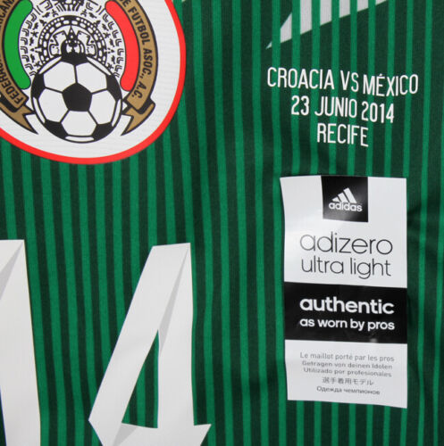 Details about   2014 MEXICO Home S/S No.14 J.HERNANDEZ AdiZero 14 WorldCup Match Croatia jersey 