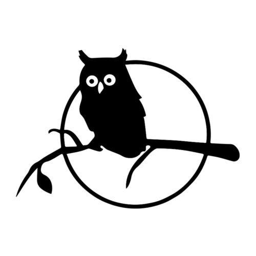 2X The Owl Is On The Branch Decal Car Motorcycle Bumper Window Door Stickers 