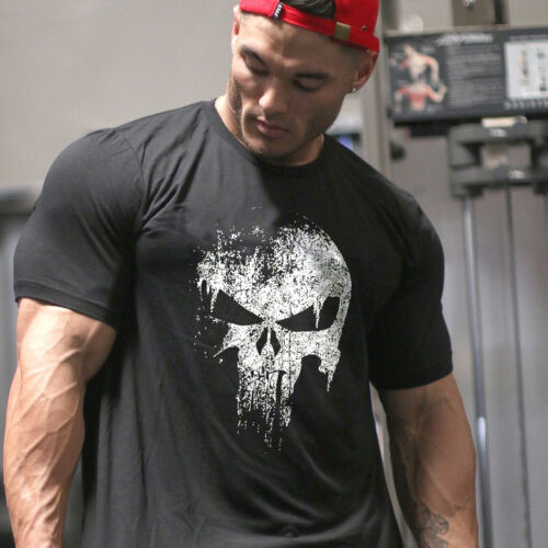 Men/'s Casual Cotton Round Neck T-shirt Fitness Muscle Bodybuilding Workout Tee