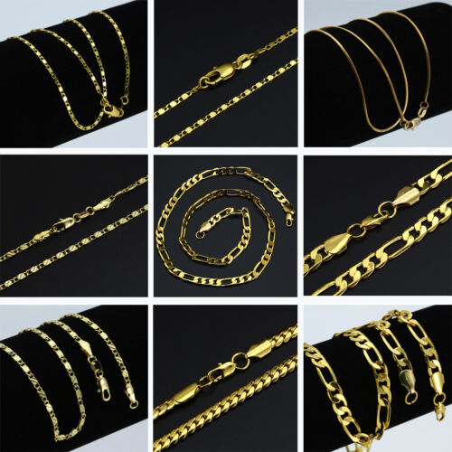 18K Or Plaqué Chaîne Serpent Figaro Acier Inoxydable 316 L Collier Bijoux 16-30/"