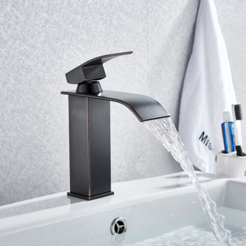 Bathroom Basin Faucet Single Handle/Hole Deck Mounted Sink Mixer Tap Waterfall 