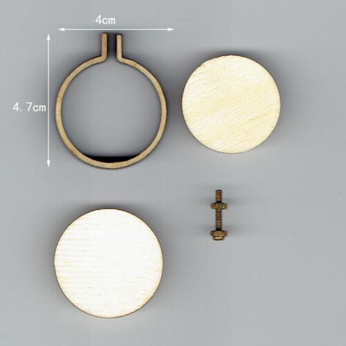 DIY Round Mini Wooden Cross Stitch Embroidery Hoop Ring Frame Machine Fixed JP