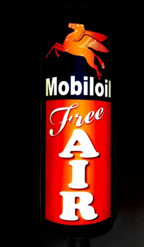 BATTERY LED 3D CURVED MOBIL OIL Gasoline SIGN FREE AIR GARAGE sign GAS Oil sign 