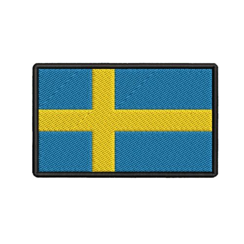 SWEDEN FLAG embroidered Hook Loop PATCH SWEDISH EMBLEM Konungariket Sverige NEW 