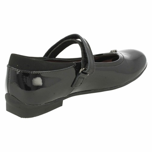 CLARKS Movello Lo Girls Black Leather School Shoes * SALE