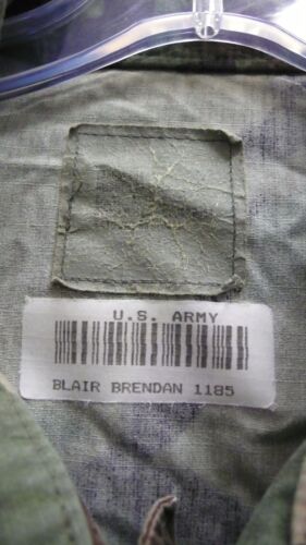 US Army Camo Battle Dress Uniform Shirt Woodland Utilisé Original Patch 36TH INFANTRY Grand Long