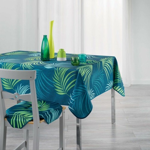 Nappe Rectangulaire Imprimée /"végetal/" 150x200cm Bleu Paris Prix