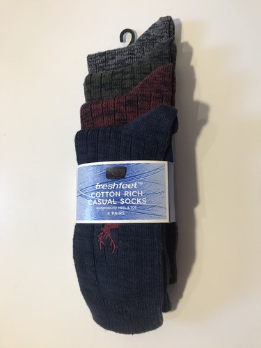 M/&S Mens Cotton Rich Casual Socks Pack Of 4 Size 10-12