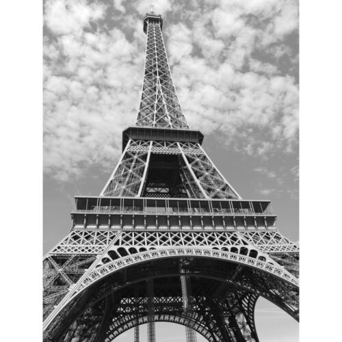 Eiffel Tower Paris Looking Up Black White Large Wall Art Print 18X24 In