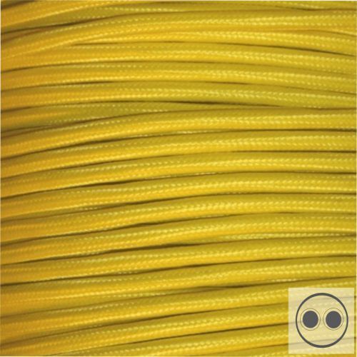 Farbe Gelb 2 adrig 2 x 0,75 mm² rund Stoffkabel Meterware Textilkabel 