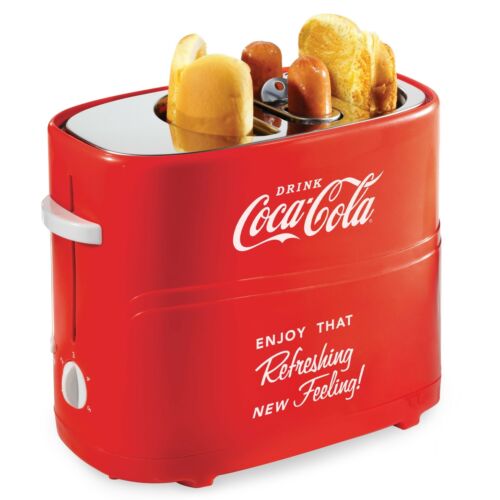 With Mini To... Nostalgia HDT600COKE Coca-Cola Pop-Up 2 Hot Dog and Bun Toaster