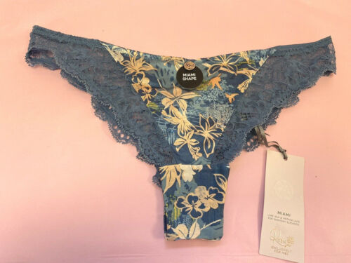 Marks /& Spencer Rosie Nuevo Azul-Mezcla Miami luxe seda y Vintage de encaje bragas