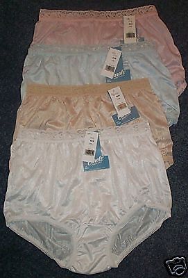 4 Pair Lace Elastic 100% Nylon Assorted Panties Size 9 Carole Panty USA Made 