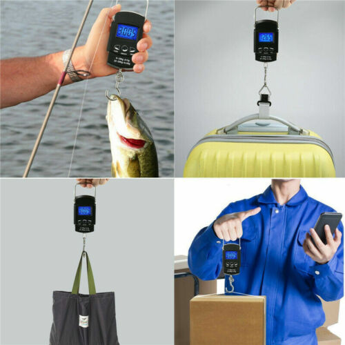 Battery Portable Digital Luggage Hanging Scale Hook Electronic Weigh Fish 50kg