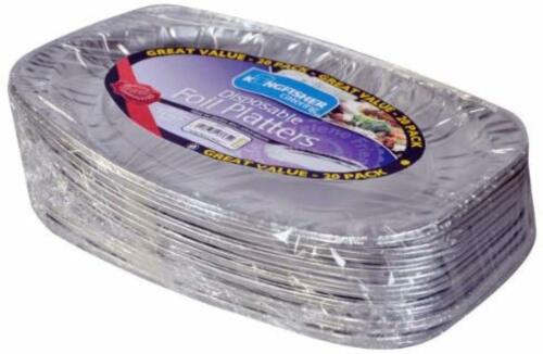 Party Serving Platters Foil Disposable Oval Tray Plate Food Serving Trays 20Pack 