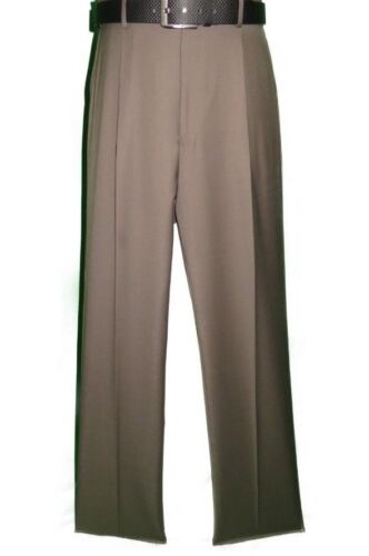 Mens MANTONI Pleated Dress Pants 100/% Wool Super 140/'s Classic Fit  40901 Taupe