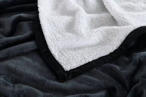 Soft Sherpa Throw Blankets Velvet Reversible Solid Blanket Borrego Twin Size