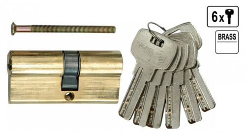 Schließzylinder für Türschloss 62 mm 6 Schlüssel 31//31 Messing