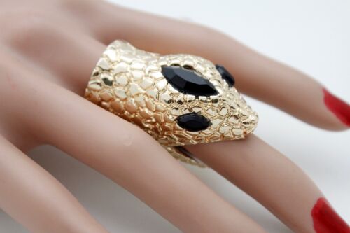 Women Big Fashion Jewelry Statement Goldr Metal Ring Bling Snake Head Hip Hop