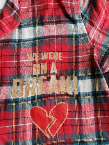BNWT PRIMARK FRIENDS CENTRAL PERK RED TARTAN BUTTON DOWN NIGHT SHIRT